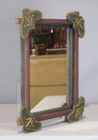 19th c. Folk Art Carved Mirror