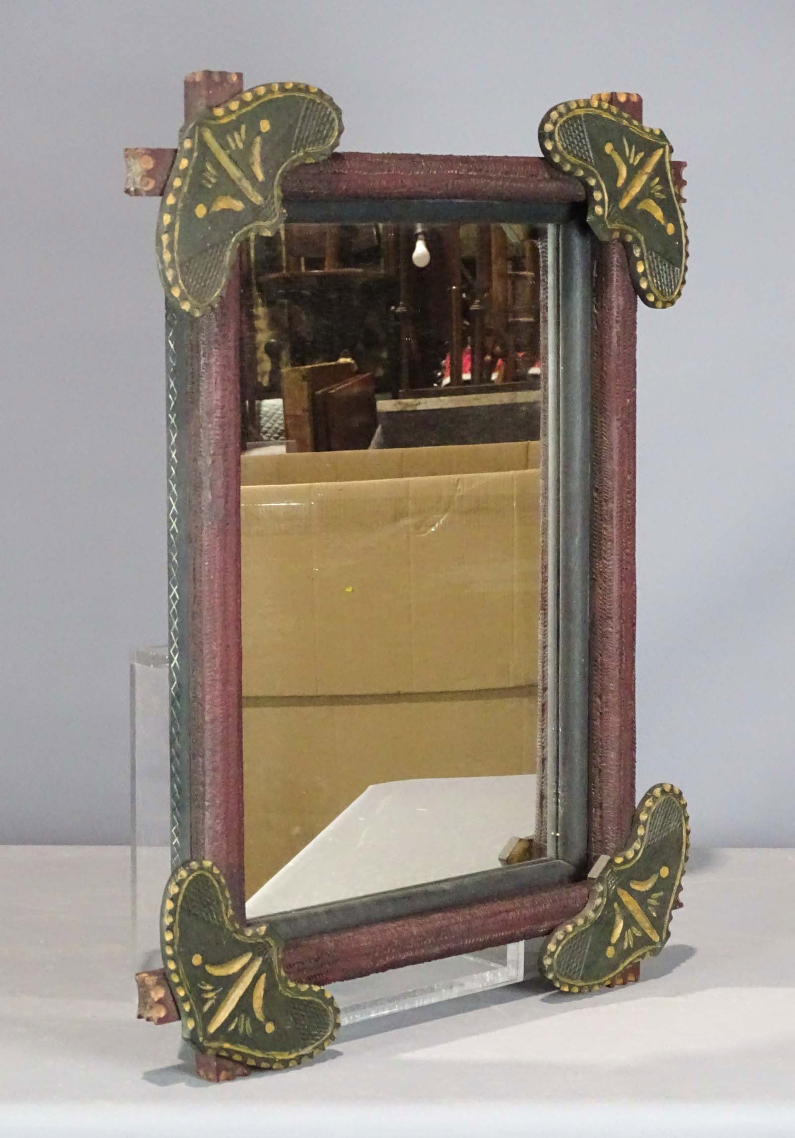 19th c. Folk Art Carved Mirror (1 of 5)