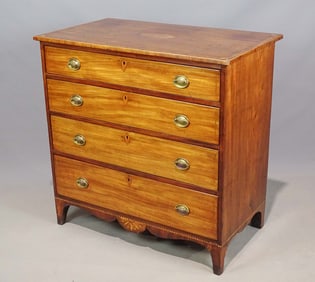 19th c. Federal Inlaid Chest of Drawers