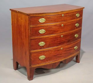 19th c. Hepplewhite Bowfront Chest of Drawers