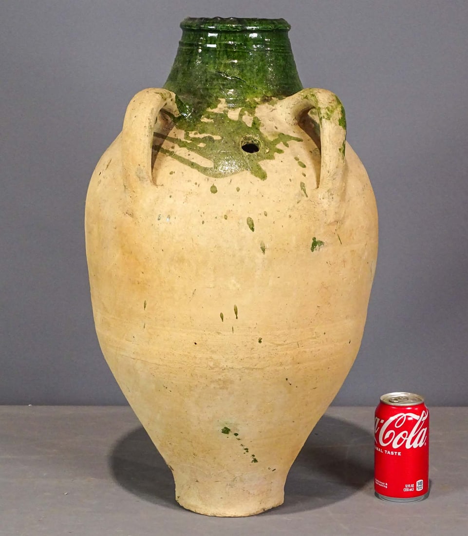 Pottery Vessel: Tall pottery glazed vessel. 23 1/2" Ht.. Provenance: Ed and Anita Holden Collection.