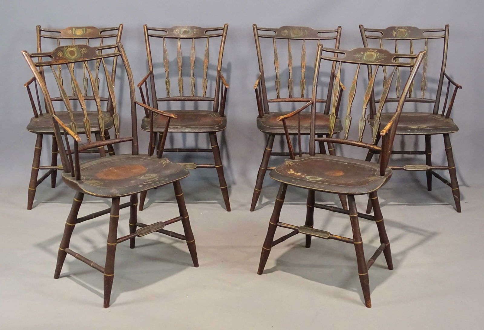 Set of (6) 19th  c. Windsor Chairs (1 of 6)