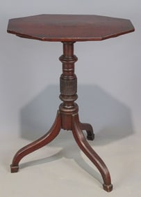 19th c. Carved Mahogany Candlestand