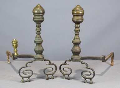 Pair 19th c. Empire Andirons