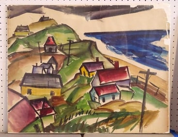 Signed Sam Huber Watercolor Painting