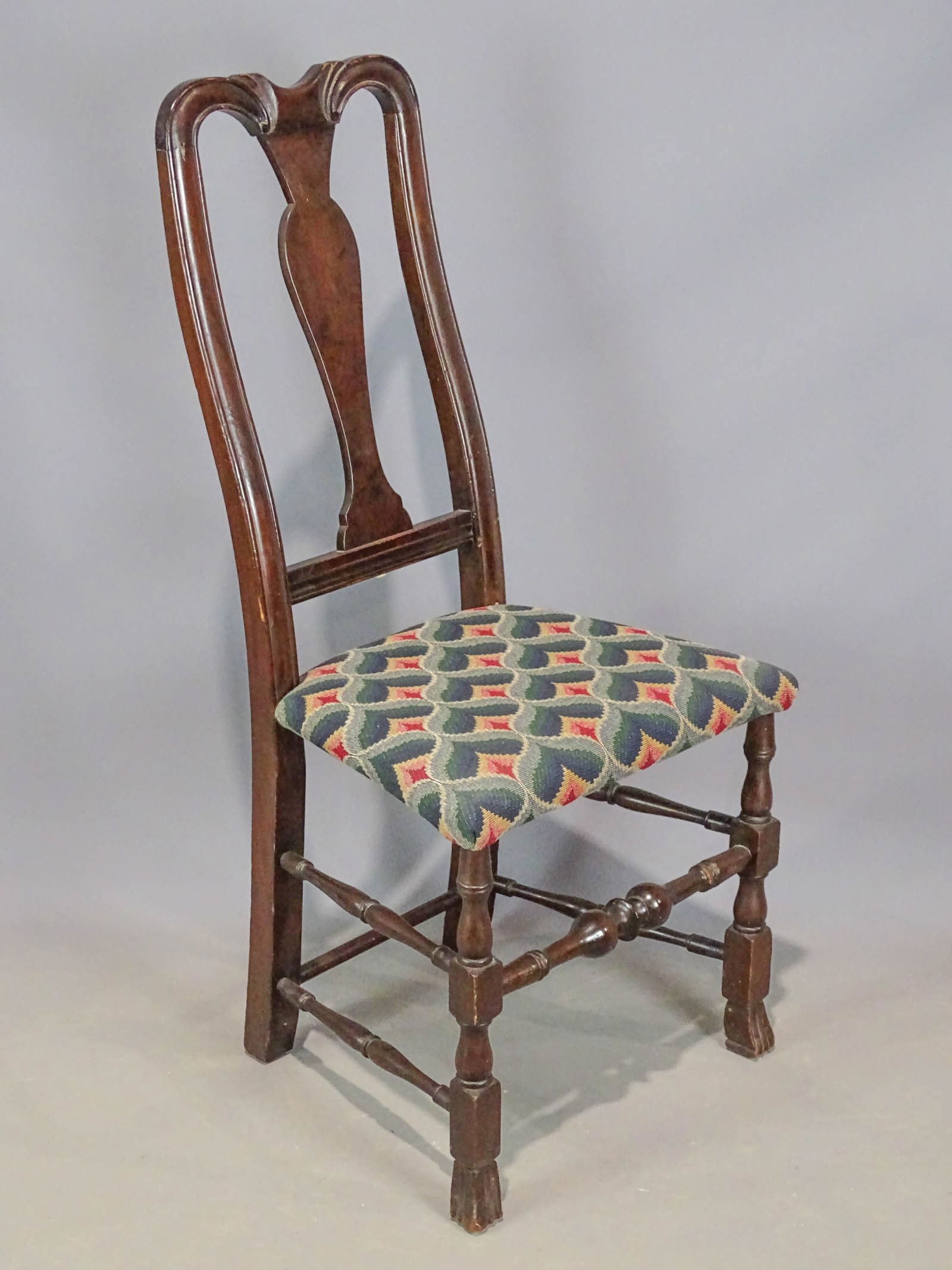 18th c. Spanish Foot Queen Anne Chair (1 of 5)
