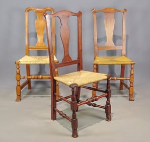 Three 18th c. Queen Anne Chairs