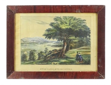 19th c. Print "HYDE PARK, HUDSON RIVER"