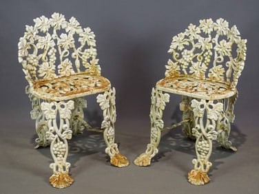 Pair of Cast Iron Garden Chairs