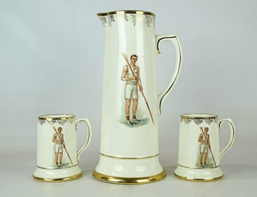 Cornell Pitcher and (2) Mugs