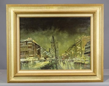 Painting: German School, Street Scene