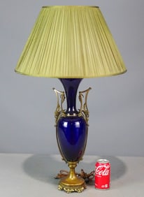 Cobalt and Brass Table Lamp