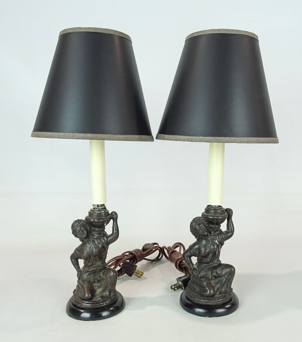Pair Cast Figural Table Lamps (1 of 6)
