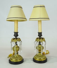 Pair Brass Table Lamps