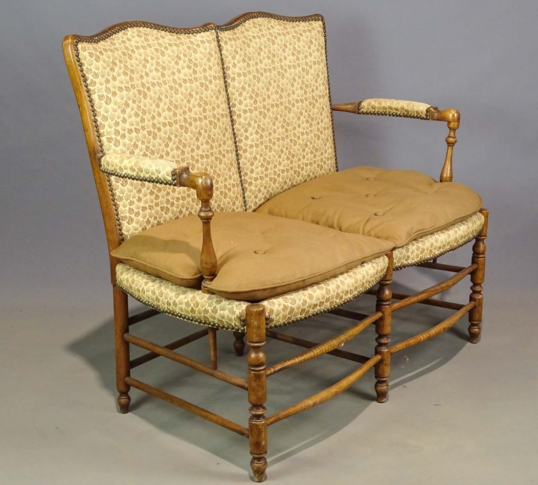 French Upholstered Settee (1 of 16)