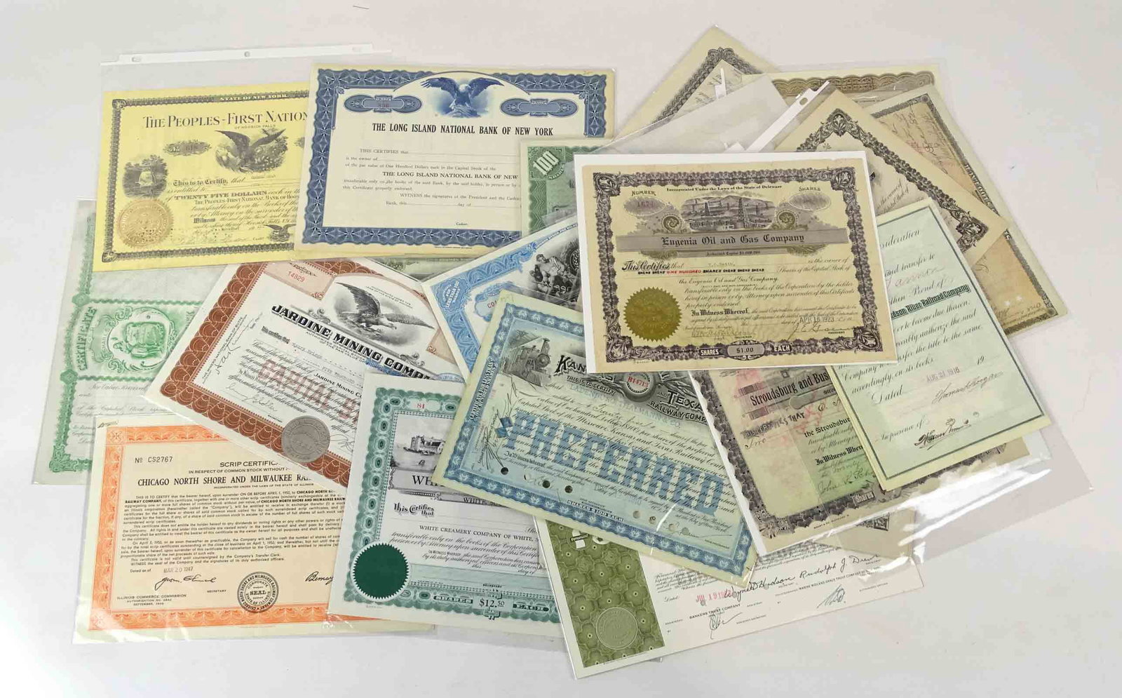 Stock Certificates: Lot (30) vintage Stock certificates.