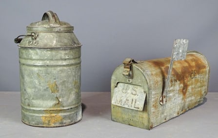 Country Mail Box and Milk Can
