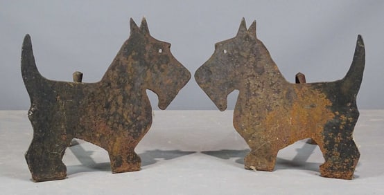 Pair Scotty Dog Andirons