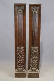 Pair of 19th c. Wooden Columns