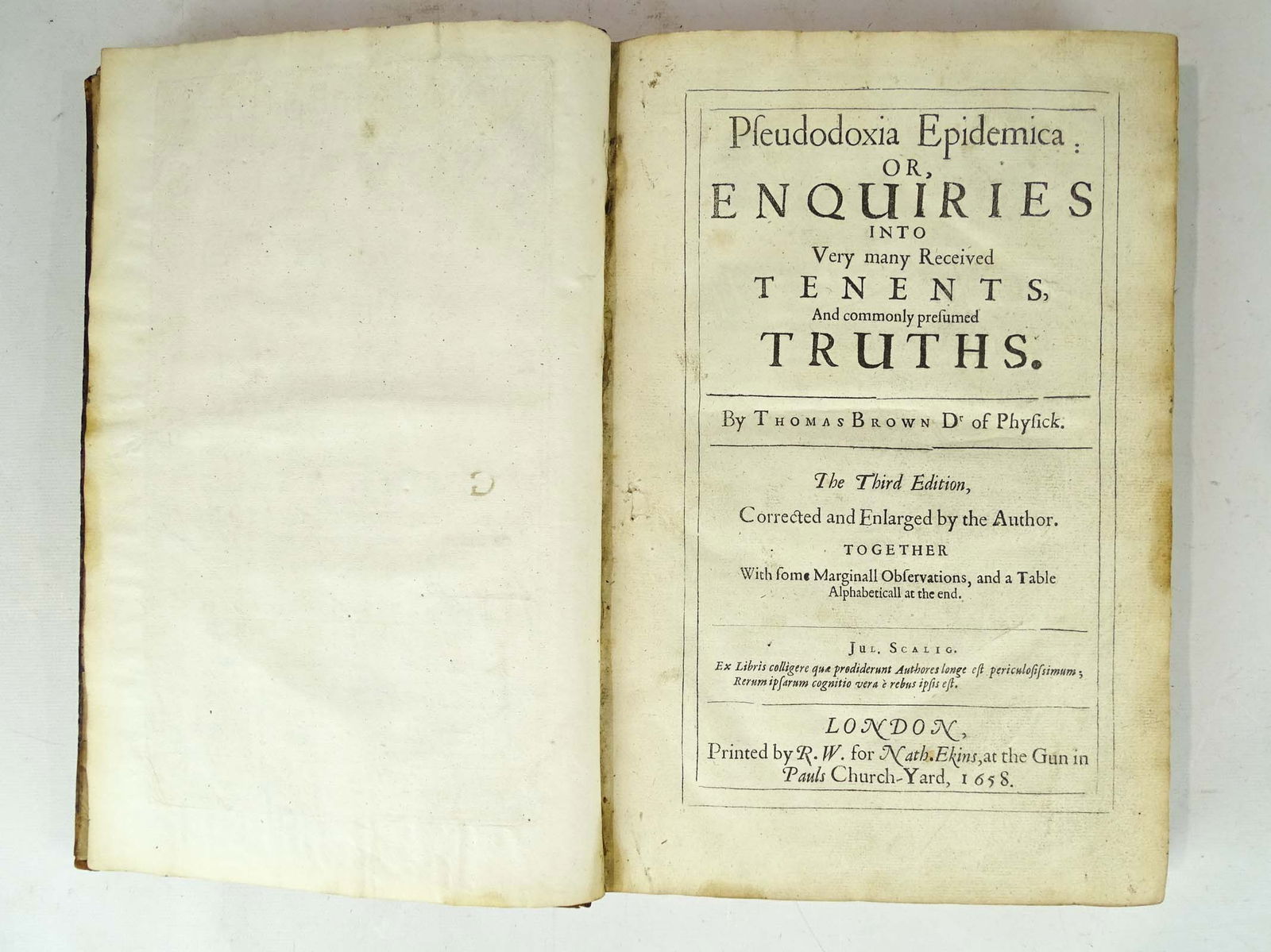 Book "Pleudodoxia Epidemica" 1659 (1 of 18)