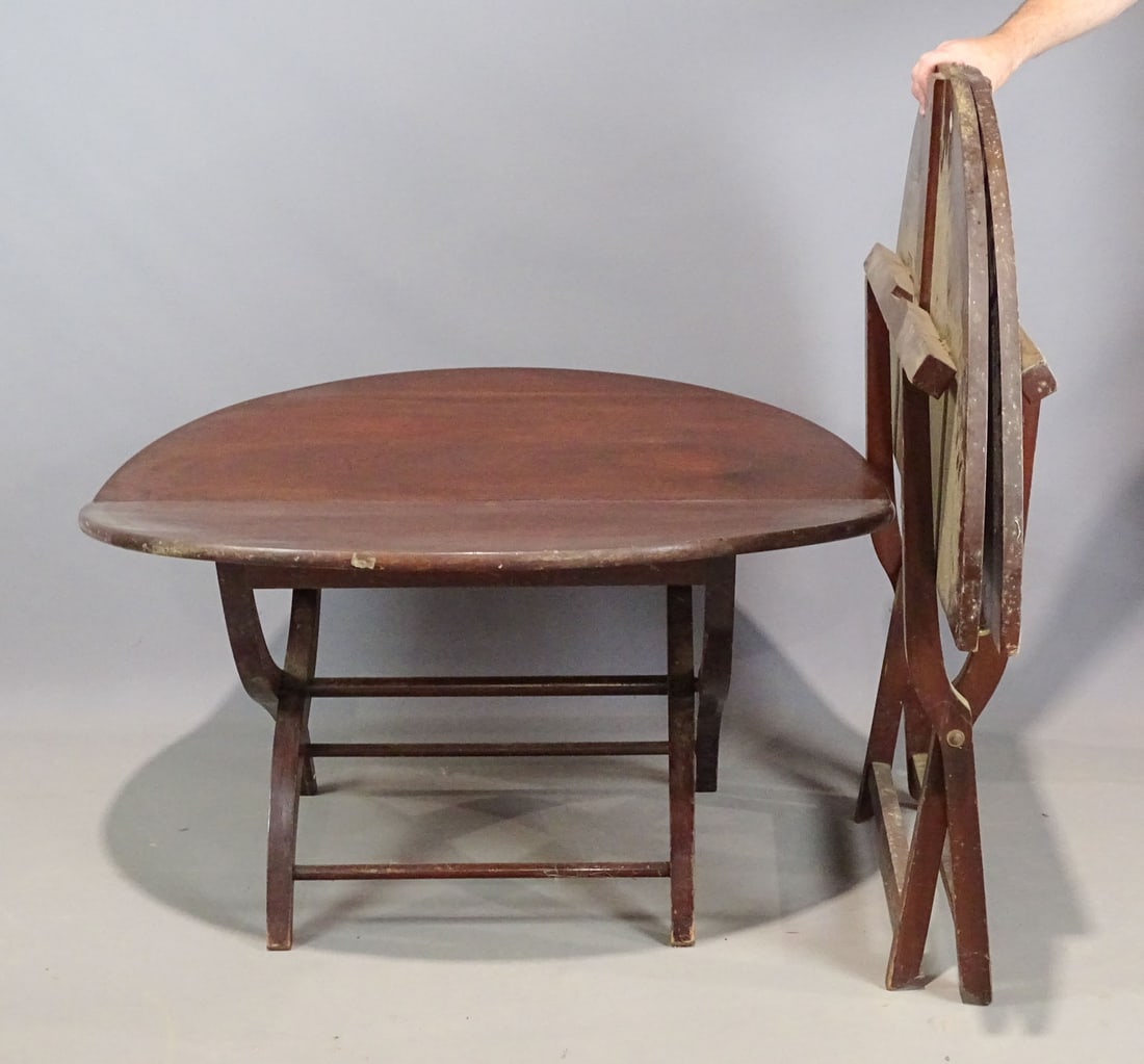 Two 19th c. Mahogany Folding Tables (1 of 5)