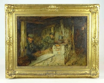 Painting, Hans Larwin (1873-1938) WWI Subject