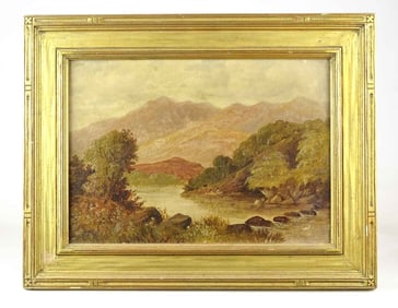 Painting: 19th c. River Landscape