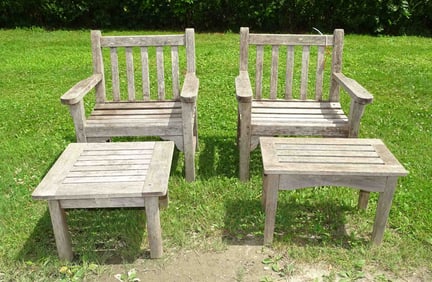 Pair Teak Armchairs