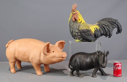 Pottery Pig & Misc. Lot