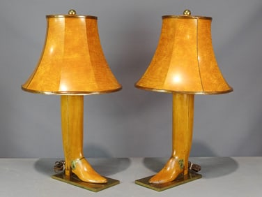 Pair Boot Form Lamps