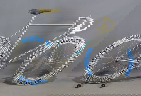 Shimano Built for Patrick Sercu: Shimano Light Weight bicycle. Six Day Design. Built for Patrick Sercu. Includes a letter from Tom Kellogg: "This bike was built for Patrick Sercu. Jack Simes and Dave Chauner were the Velodrome