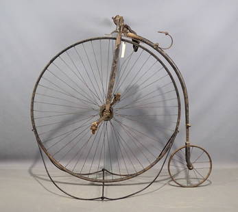 Columbia Light Roadster High Wheel Bicycle: Columbia Light Roadster 49" High Wheel bicycle. Barn fresh condition. Provenance: Wayne & Kim Batten Collection.