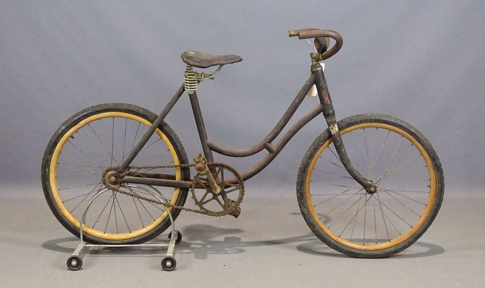 R. Johnson Youth Pneumatic Safety Bicycle: R. Johnson youth Pneumatic Safety bicycle. Made in Fitchburg Mass.. Barn fresh condition. Provenance: Wayne & Kim Batten Collection.