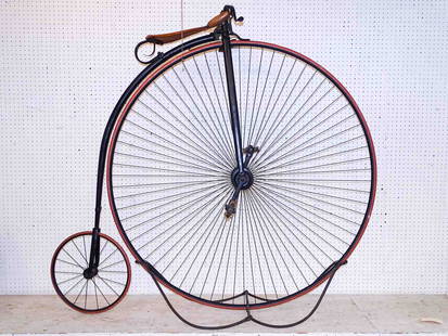 Columbia High Wheel Bicycle: 53" Columbia High Wheel bicycle. Refurbished by Paul Niquette. Older restoration.