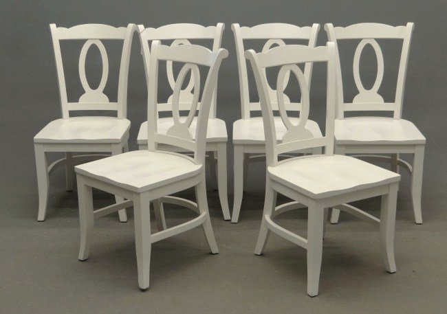 Set Of Chairs: Set of six decorative chairs. Probably Pottery barn. 17" Seat Ht. 37" Overall Ht.