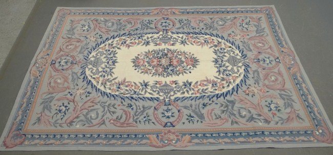 Aubusson Rug: Aubusson type rug. 68" x 105".