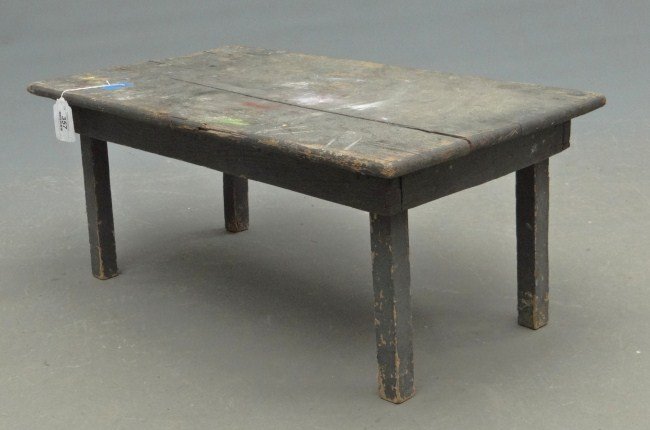Primitive Table: Primitive low table in grey paint. Top 17" x 31 1/2", 13" Ht.
