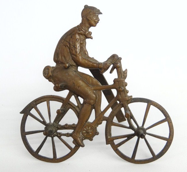 Desk Pen Holder: 19th c. spelter metal desk, pen holder.