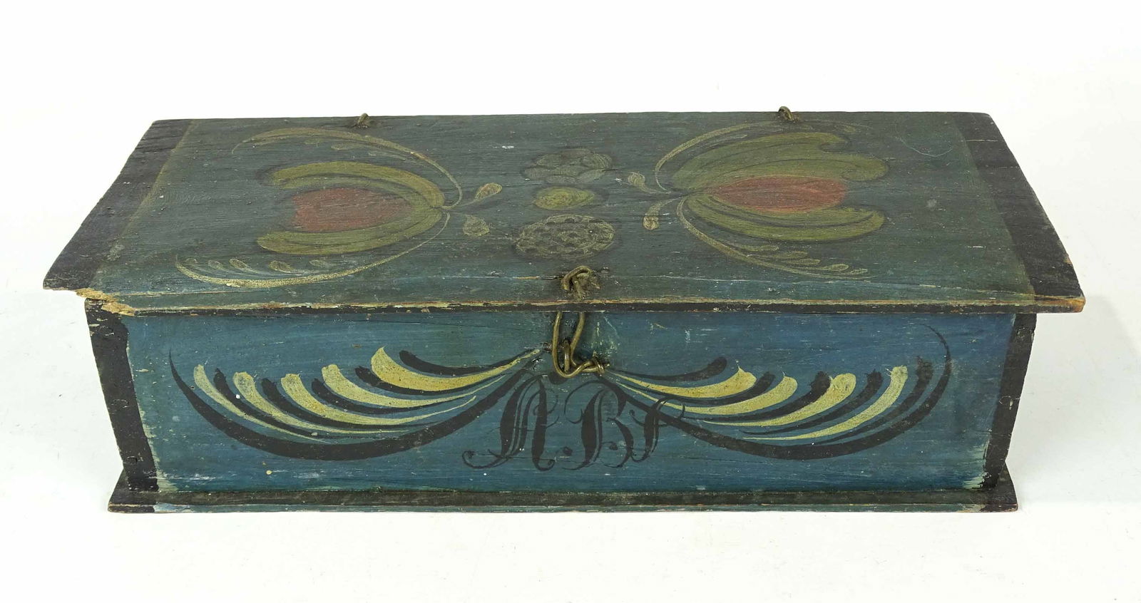 19th c. Paint Decorated Trinket Box (1 of 8)
