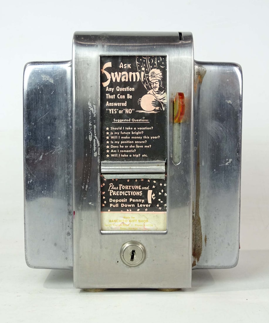 Vintage "ASK SWAMI" Diner Napkin Holder: Vintage "ASK SWAMI" diner napkin holder. 7 1/2" x 5" x 9 1/2" Ht..
