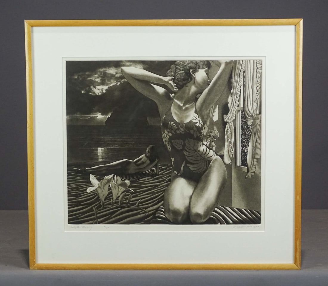 David Bumbeck (b. 1940): David Bumbeck (b. 1940), signed and numbered lithograph. Sight 15" x 17 1/2", overall 22" x 24".