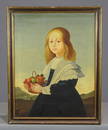 Painting: 19th c. Portrait of a Young Girl