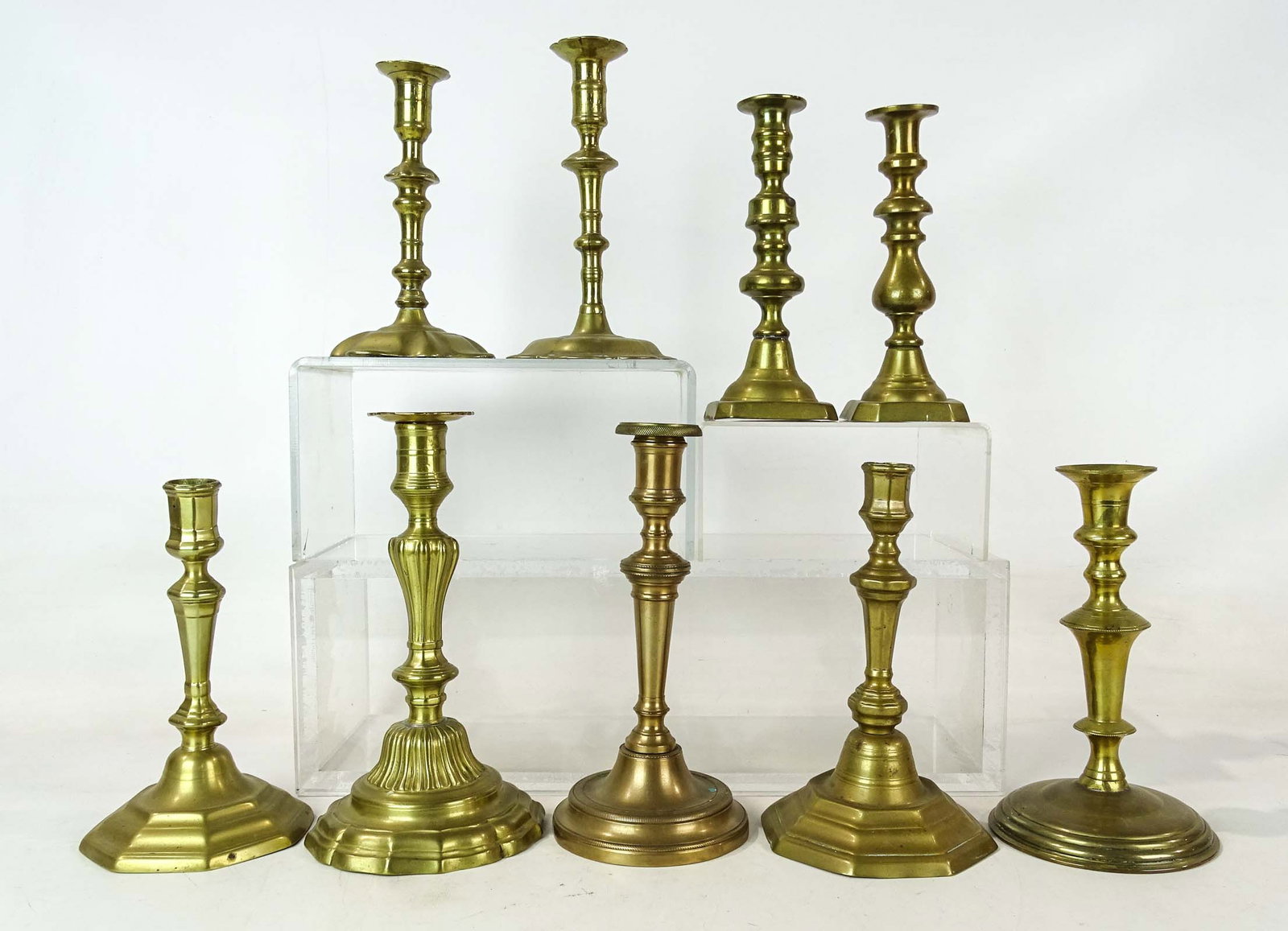 Candlestick Lot: Lot of 18th, 19th and 20th Century candlesticks. Tallest 10" Ht..