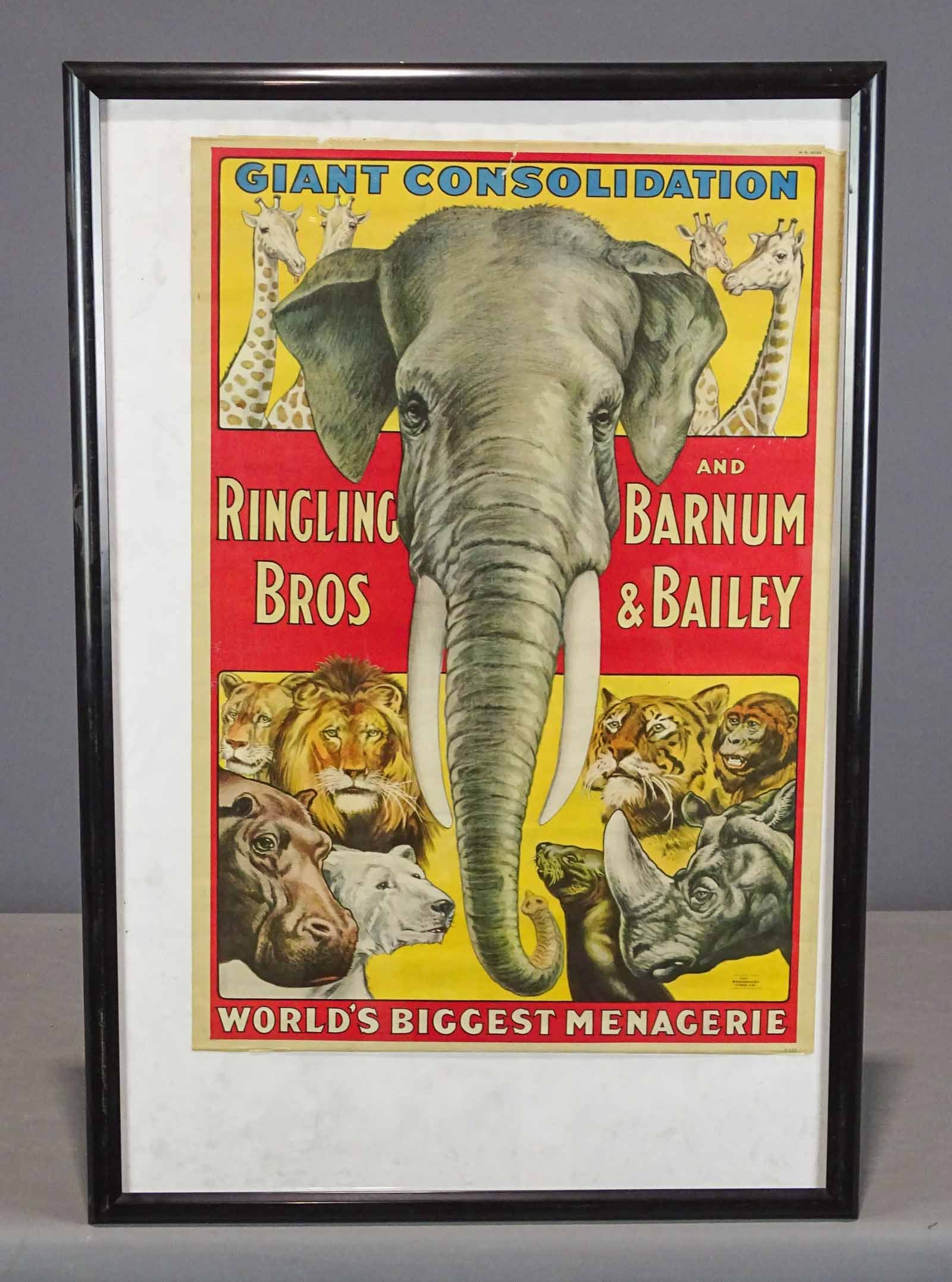 Circus Poster: Ringling Bros. and Barnum & Bailey Circus poster. 24" x 17".