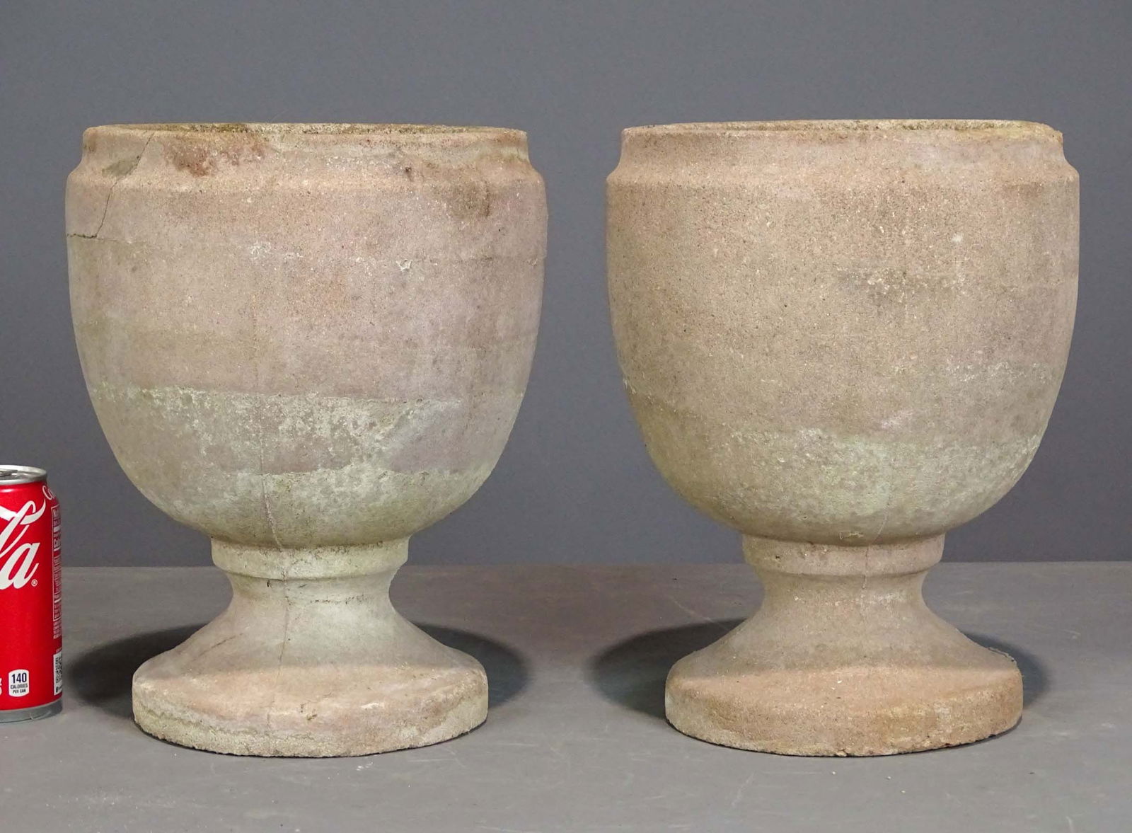 Pair Poured Stone Urns (1 of 5)