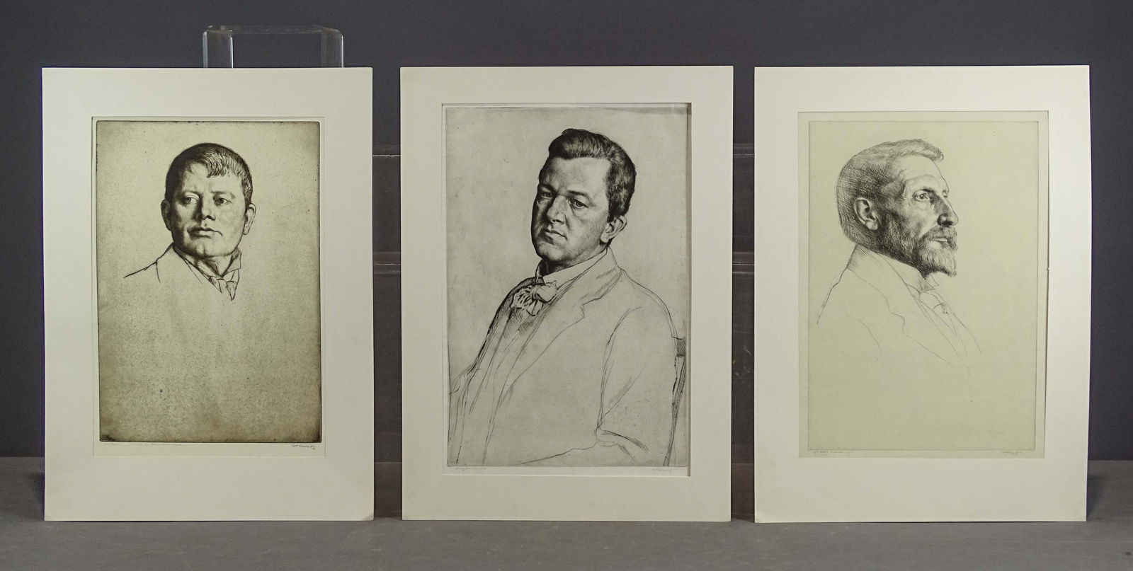 William Strang (19th Century): William Strang (19th c.), (3) etchings including George Frampton, Henry Rider Haggard, Sir Charles Hobroyd. Matted. 18" x 12 1/2".