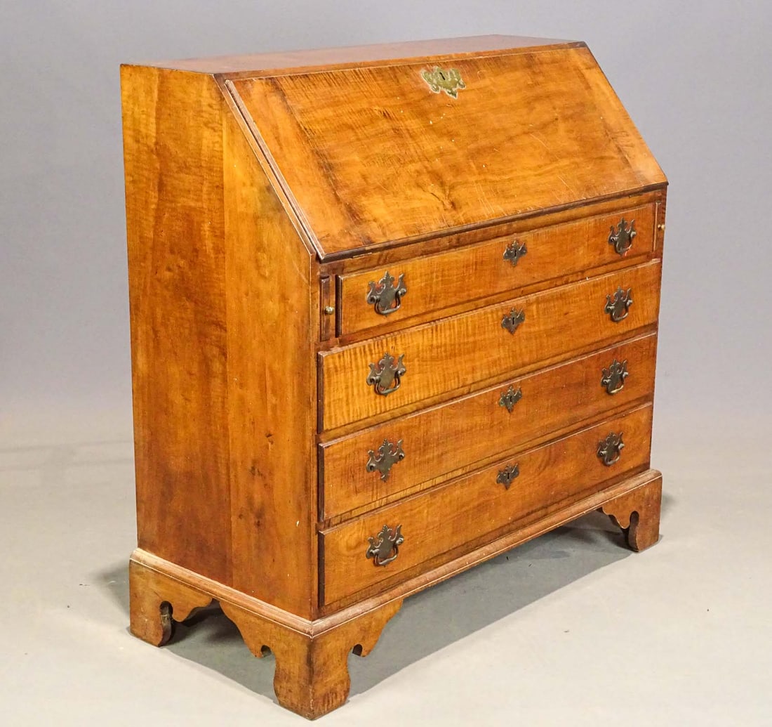 18th c. Maple Slant Lid Desk (1 of 9)