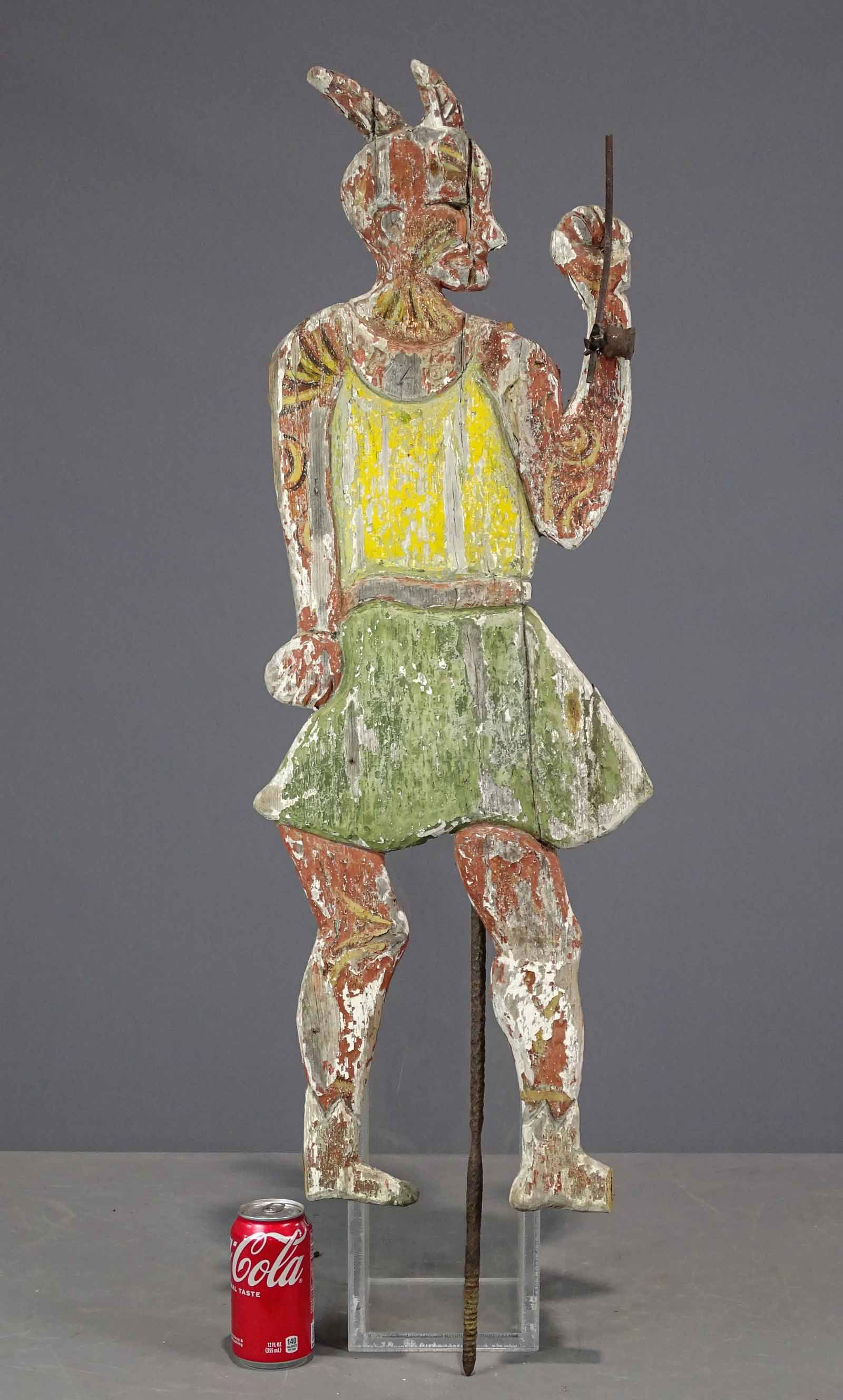 Folk Art Wooden Carved American Indian Figure (1 of 8)