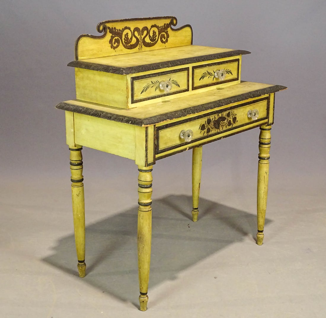 19th c. Paint Decorated Dressing Stand (1 of 10)