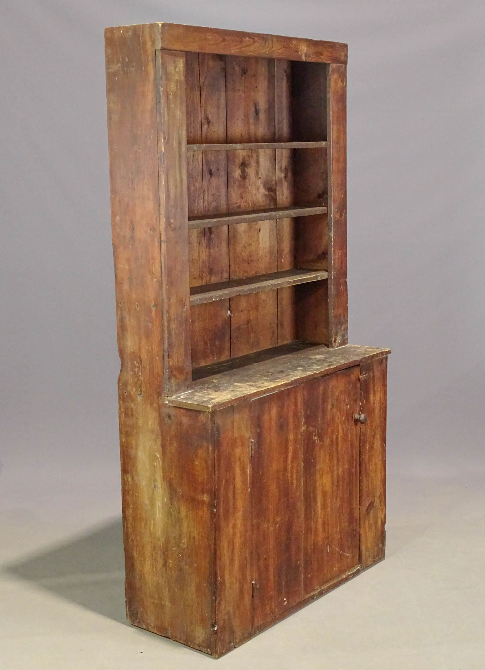 19th c. Pine Stepback Cupboard (1 of 7)